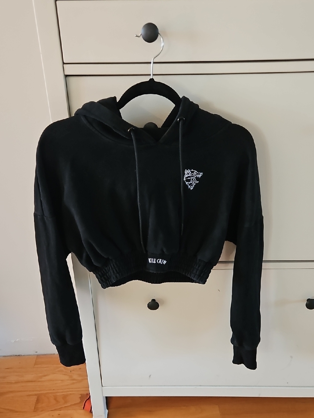 Kill Crew Black Cropped Hoodie Womens Size Small